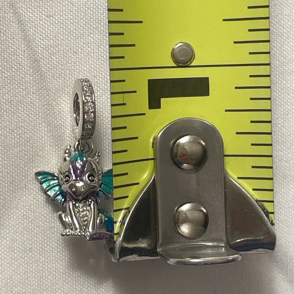 Bracelet Charm Dragon with Wings & Rhinestones Sterling Silver - Picture 9 of 9